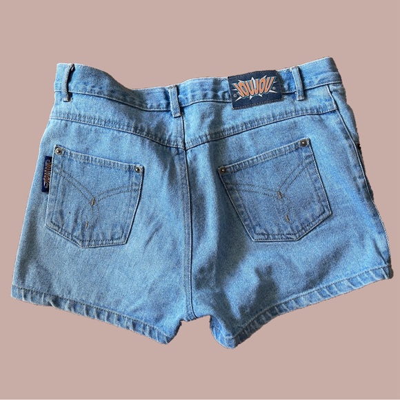 Jou Jou 90s Embroidered Denim Shorts - Picture 2 of 4